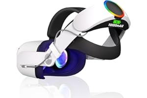 Bioherm Head Strap with Battery for Oculus Quest 2, 10000mAh Battery Pack for Extended 8 Hrs of Playtime, Fast Charging VR Power, Adjustable Elite Strap Enhanced Support and Balance in VR