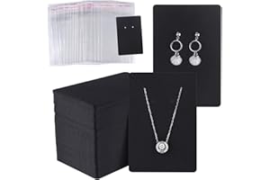 Heatigo Earring Display Card,with Self-Seal Bags, Necklace Display Cards,for DIY Jewelry Display