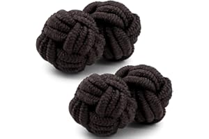 HONEY BEAR Mens/Women Silk Knot Cufflinks,Round for Shirt/Dress Business Wedding Gift