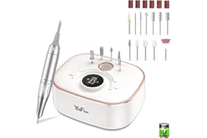 Nagelfräser für Gelnägel Akku 35000 U/Min,YaFex 12 in 1 Fräser für Gelnäge Professionelle mit 4000mAh Akku,Kabellos Nutzung 8-10 Stunden,Nagelfeile Maniküre Pediküre Set für Gelnägel