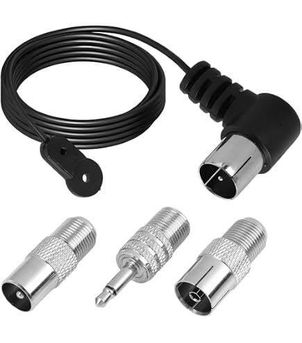 BOOBRIE Antenne Radio FM/Dab Dipôle Haute Performance 3M Câble Adaptateurs Universels Compatible Récepteurs HiFi/Home Cinéma - Réception Stéréo Améliorée