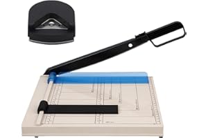 TBRFP Paper Cutter, 12" Titanium Blade Guillotine Trimmer with Corner Rounder, Heavy Duty 12-Sheet Capacity for Cardstock, Vinyl, Photos, Crafts, Labels & Coupons