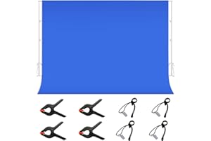 jiuzcare 3 x 2 m Photo Studio Premium Polyester Faltbarer Hintergrund mit 4 Hintergrund-Clip 4 Federklemm für Fotostudio, Video, Modefotografie, Hochzeiten, Partys und Geburtstage, Blau