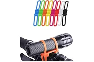 LYTIVAGEN 8 Stück Fahrrad Silikonband Elastische Taschenlampe Halterung Bandbandage Silikon Binderband Fahrrad Halter Lenker 