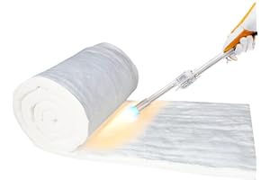 The Fellie Ceramic Fibre Blanket, High Temperature Insulation, Fire Insulation Ceramic Fibre for Kilns Fireplace Boilers Blacksmithing, Temperature Resistance 1260°C 610mm x 3600mm x 25mm 96kgm³