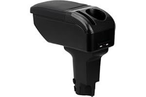 ZENVI Repose-bras Compatible with Fiat 500 Accoudoirs 2016-2024 Console Centrale Accoudoir Bicouche Espace Rangement Peut Etre Utilise Comme Coudiere Pour Conducteur（style noir）