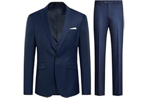 Allthemen Anzug Herren Anzug Slim Fit 3 Teilig Herrenanzug 3-Teilig Anzüge Herren Modern Sakko für Business Hochzeit