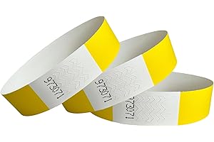 CINTAPUNTO - 1000 Pulseras de papel para eventos fiesta discoteca - identificativas - pulseiras - pulsera identificativa festival - brazalete fluorescentes neon - festival wristband - Yellow
