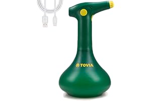 T TOVIA 1L Battery Powered Garden Sprayer, Plant Mister Spray Bottle for Indoor/Outdoor Plants, Automatic Electric Weed Sprayers for Cleaning, Gardening & Fertilizing (Green)