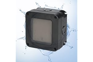 AIFIZO Interruptor Exterior IP66 impermeable individual con película de silicona impermeable 16 A 250 V, campos de interruptor intercambiables, interruptor de luz para exteriores