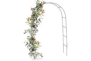 BAKAJI Arco Da Giardino Supporto Per Rose Piante Rampicanti In Metallo 140 x 35 x 240H Colore Verde Scuro
