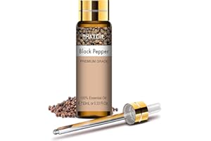 PHATOIL Aceite Esencial Pimienta Negra 10ML, Aceites Esenciales para Humidificador, Aceite de Pimienta Negra Puro Natural para Difusor Aromaterapia Velas