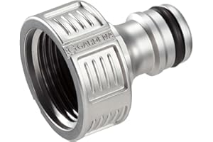 Gardena Premium Hahnverbinder 26,5 mm (G 3/4 Zoll): Adapter für Wasserhähne, wertiges Metall, spritzfreier Wasserfluss, frostsicher, verpackt (18241-20)