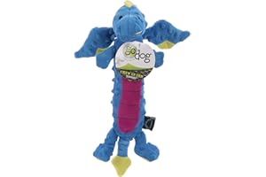 Moonmoon goDog Bubble Plush Skinny Dragons piszcząca pluszowa zabawka dla psa, technologia ochrony przed żuciem - niebieska, rozmiar L