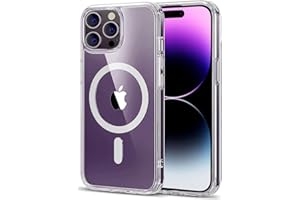 Verco Etui ochronne do iPhone 14 Pro Max, hybrydowe etui kompatybilne z akcesoriami Magsafe do iPhone 14 Pro Max, silikonowe, przezroczyste