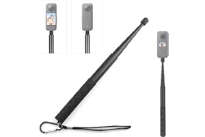 SRLWMYI Palo Selfie para Insta360 X3, Invisible y Extensible hasta 120 cm,Palo de Selfie de Aluminio para cámaras de acción, monopod telescópico portátil para GoPro Hero 12 11 10 y dji Osmo Insta360X4/X3
