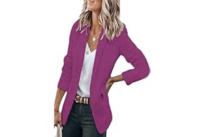 OMZIN Femmes Casual Trendy Blazer Manches Longues Revers Ouvert Devant Bureau Travail Vestes d'affaires