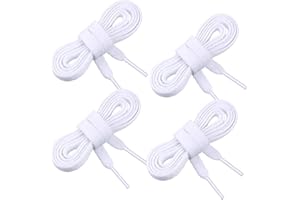 WILLBOND 2 Pairs Flat Shoelaces Trainer Shoelaces Replacements Athletic Shoe Laces for Sports Shoes, Casual Shoes Adults or Kids (White)