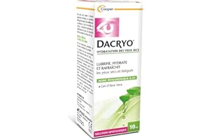 DACRYO® - Hydratation des yeux secs - Yeux secs & fatigués - Solution ophtalmique - Acide Hyaluronique et gel d'aloe vera - Flacon - 10ml