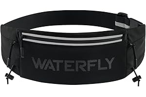 WATERFLY Laufgürtel für Handy Lauftasche Joggen: Lauf Hüfttasche Herren Damen mit 3 Taschen Jogging Bauchtasche Handytasche Triathlon Startnummernband Laufgurt Marathon Running Belt mit Nummernhalter