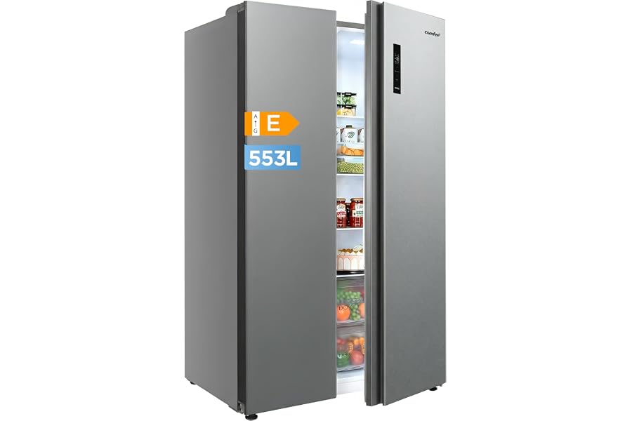 Comfee RCS536LS01EU(E) Frigorífico Combinado No Frost de 553 Litros, 347 L Nevera + 206 L Congelador, Doble Puerta, Sin Escar