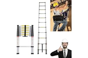 EFAN Scaletta Telescopica in Alluminio, 10.5 ft/3.2m Scale Pieghevoli, Scale Retrattili Multifunzione per Coperture, Lavoro all'aperto, Scala Antiscivolo Capacità di 300 Libbre