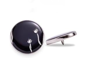 ftiemlovde 10 Eleganti Bottoni Gioiello Argenté per Giacca Donna in Metallo,Bottoni Grandi per Cappotto Uomo da Cucire,Bottoni Decorativi Vintage Neri Eleganti Camicia Pantaloni（D10 23mm)