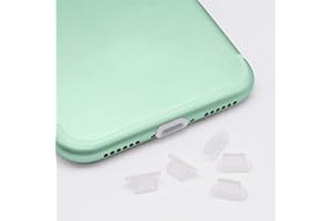 HSHDUTI Lot de 5 bouchons anti-poussière en silicone pour iPhone 12/12 Pro/11/11 Pro Max/SE/XR/X/8 Plus/8/7 Transparent