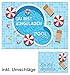 Produktbild 12 Einladungskarten incl. 12 Umschläge zum Kindergeburtstag Schwimmbad Party / Pool Party / schöne und bunte Einladungen / Umschläge (12 Karten + 12 Umschläge)
