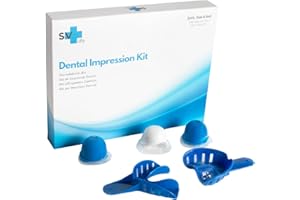 SV LIFE Kit d'Empreinte Dentaire à Domicile | comprend Porte-Empreintes Supérieur + Inférieur + Mastic de moulage | Facile et Rapide | pour la fabrication d'Attelles, Dentistes | Approuvé UE, USA