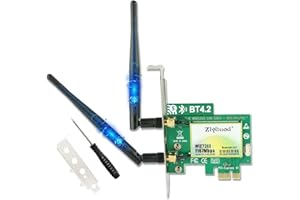 Ziyituod Tarjeta WiFi PCIE para PC, AC7265 Adaptador inalámbrico Bluetooth 4.2 802.11ac 1200Mbps Dual Band WiFi PCI-E Network Card para Desktop Windows 11/10/8.1/8/7 32&64-bits, Linux4.2+