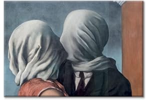 LABORATORIO 102 Quadro su Tela René Magritte Gli Amanti (30x40 cm) 1928 Surrealismo - Stampa Artistica da Parete con Telaio Classic 2 cm Legno Abete - Quadro Moderno Pronto da Appendere