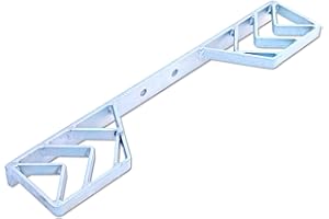 XIMPLIO Universal Doppelte Trittstufe Trittbrett für Anhängerkupplung Anschraubplatte 2 Loch 90 mm Flanschkugel AHK (Silver)