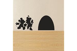 WALLEXPRESSION Adhesivo decorativo, diseño de Mickey y Minnie Mouse (para pared), negro, 6.5"w x2.5"h