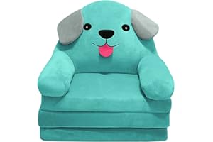 MOMOLAA Sofá plegable de felpa para niños, respaldo 2 en 1, sofá plegable para niños, lindo sofá perezoso de dibujos animados, sofá cama plegable para sala de estar, dormitorio, sin cojín de forro (azul,