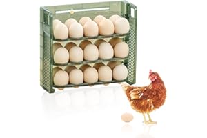 INDRNIF Eierbox Eierbehälter für Kühlschrank 3 Lagiger Flip-Eierhalter Eier Aufbewahrungsbox 30 Eier Kunststoff-Eierbehälter zur Kühlschranklagerung