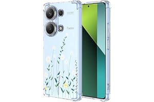 BORYA Funda para Xiaomi Redmi Note 13 4G, Transparente Ultradelgado Suave Sedoso Silicona Carcasa, Antigolpes TPU Bumper Estuche, Elegante Simple Caso, Flores Blancas