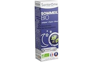 Santarome Bio - Sommeil Bio - Macérat de bourgeons - Complément Alimentaire Sommeil - Gémmothérapie - Aubépine, Figuier, Tilleul - Flacon 30 ml | France