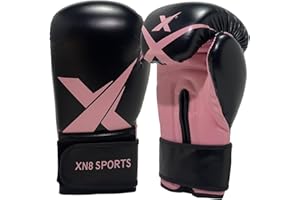 XN8 SPORTS Xn8 Boxing Gloves for Men & Women – Training & Sparring Gloves, Faux Leather, Multi-Layered Padding, Ventilated Palm – Ideal for Kickboxing, Muay Thai, MMA, Karate (8oz 10oz 12oz 14oz 16oz)