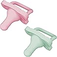 Dr. Brown's HappyPaci 100 Percentage Silicone Baby Soother, Contoured One-Piece Design, 0-6 m, BPA-Free, 2-pack, Pink and Green