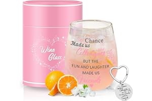 MengCat Chance Made Us Colleagues Stemless Wine Glass,14 OZ Iridescent Glass Cup, Coworker BFF Present for Coworkers Going Away Employees Leaving,Farewell Retirement Party, Birthday Christmas