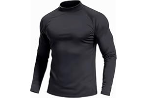 Cavva Rollkragenpullover Herren Slim Fit Innenfleece Thermoshirt Langarm Winter Outdoor Atmungsaktiv Thermounterwäsche