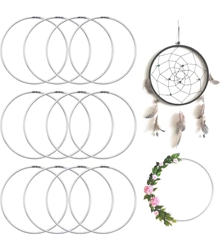 BTYONON 10 Anelli Metallici Per Acchiappasogni Fai Da Te - Diametro 75 Mm, Colore Rosa Oro - Per Macramè E Decorazioni - 5