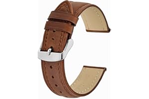 BISONSTRAP Correa de Reloj, Correa Piel de Cuero Vintage, Ancho de Banda: 14mm 15mm 16mm 17mm 18mm 19mm 20mm 21mm 22mm 23mm 24mm