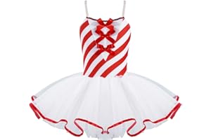 IEFIEL Vestido de Danza Ballet para Niña Maillot Tirante con Tutú Vestido de Gimnasia Rítmica Disfraz de Bailarina Fiesta Carnaval Navidad 3-16 Años