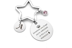 BOMEON Keyring For Women Charm Lettre Alphabet A-Z Inspirational Gifts For Women Friendship Gifts For Friends Family Girlfriend