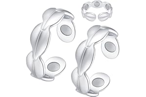 Jecanori 2PCS Magnetic Rings for Women Men,Adjustable 99% Copper Ring with 4pcs magnets with Gift Box