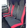 Carseatcover-UK Heavy Duty RED RACING Fabric Van Seat Covers - Fits Most Vans - Single & Double