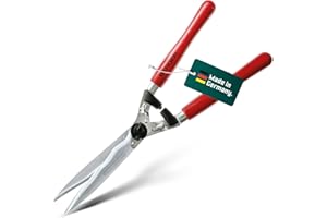 BERGER MADE TO CUT. 1919 BERGER Heckenschere 4590 mit Buchenholzgriffen | Heckenschere manuell mit 24 cm Schnittlänge | Wellenschliff & Anschlagdämpfer | Handheckenschere mit 2 Saftrillen | Astabschneider | Made in Germany