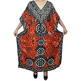 Indiatrendzs Womens Caftans Printed Kimono Kaftan Dress 56"